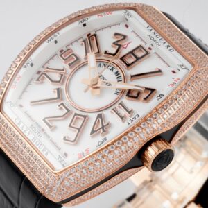 FRANCK MULLER V45 CRAZY HOURS REPLICA WATCH ROSE GOLD CASE RHINESTONE ABF FACTORY 44MM 2 50deee99939ac4f 119