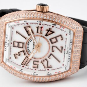 FRANCK MULLER V45 CRAZY HOURS REPLICA WATCH ROSE GOLD CASE RHINESTONE ABF FACTORY 44MM 3 50deee99939ac4f 120