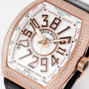 FRANCK MULLER V45 CRAZY HOURS REPLICA WATCH ROSE GOLD CASE RHINESTONE ABF FACTORY 44MM 4 50deee99939ac4f 121