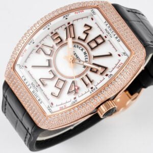 FRANCK MULLER V45 CRAZY HOURS REPLICA WATCH ROSE GOLD CASE RHINESTONE ABF FACTORY 44MM 5 50deee99939ac4f 123