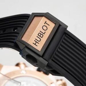 HUBLOT BIG BANG UNICO KING GOLD IMITATION WATCHES ROSE GOLD PLATE BLACK DIAL ZF FACTORY 44MM 8 ĐỒNG HỒ HUBLOT BIG BANG UNICO KING GOLD REP 11 DÂY CAO SU MÀU ĐEN ZF 44MM