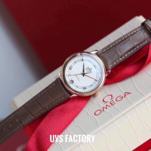ĐỒNG HỒ NỮ OMEGA DE VILLE REPLICA 11 DÂY DA MÀU NÂU UVS FACTORY 32.7MM 1 20210912075831803