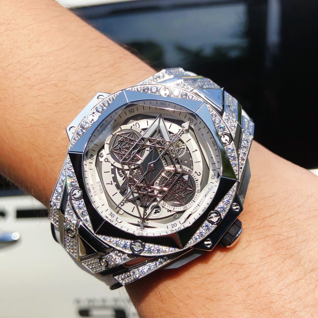ĐỒNG HỒ HUBLOT BIG BANG UNICO SANG BLEU II TITANIUM DIAMONDS REPLICA 11 HB FACTORY 45MM ĐỒNG HỒ HUBLOT BIG BANG UNICO SANG BLEU II TITANIUM DIAMONDS REPLICA 11 HB FACTORY 45MM