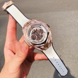 HUBLOT BIG BANG UNICO SANG BLEU II WATCH KING GOLD DIAMONDS REPLICA 1 1 HB FACTORY 45MM 3 ĐỒNG HỒ HUBLOT BIG BANG UNICO SANG BLEU II KING GOLD DIAMONDS REPLICA 11 45MM