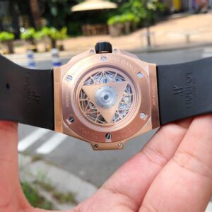 HUBLOT BIG BANG UNICO SANG BLEU II KING GOLD FAKE 11 SWISS WATCH HB 45MM 4 ĐỒNG HỒ HUBLOT BIG BANG UNICO SANG BLEU II KING GOLD DIAMONDS REPLICA 11 45MM