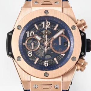 HUBLOT BIG BANG UNICO KING GOLD GOOD IMITATION WATCHES ROSE GOLD PLATE BLUE DIAL ZF FACTORY 44MM 3 ĐỒNG HỒ HUBLOT BIG BANG UNICO KING GOLD REP 11 DÂY CAO SU MÀU XANH ZF 44MM