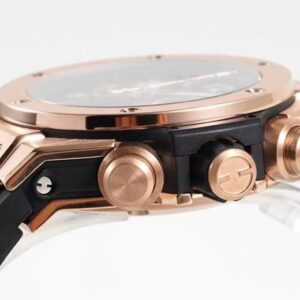 HUBLOT BIG BANG UNICO KING GOLD IMITATION WATCHES ROSE GOLD PLATE BLACK DIAL ZF FACTORY 44MM 6 ĐỒNG HỒ HUBLOT BIG BANG UNICO KING GOLD REP 11 DÂY CAO SU MÀU ĐEN ZF 44MM
