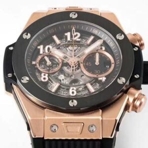 HUBLOT BIG BANG UNICO KING GOLD 421.0X.1180.RX LUXURY FAKE WATCHES BLACK CERAMIC BEZEL AND DIAL ROSE GOLD PLATE ZF FACTORY 44MM 4 ĐỒNG HỒ HUBLOT BIG BANG UNICO KING GOLD REP 11 421.0X.1180.RX ZF FACTORY 44MM