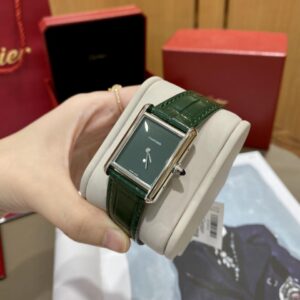 ĐỒNG HỒ CARTIER TANK MUST DE CARTIER REPLICA 11 NỮ MÀU XANH LÁ CÂY DR 25x34MM 2 b20f31f9b1841e7 56