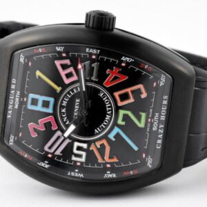 FRANCK MULLER V45 CRAZY HOURS REPLICA WATCHES RAINBOWN HOURS ALL BLACK ABF FACTORY 44MM 2 50 deee99939ac4f91