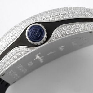 FRANCK MULLER VANGUARD V45 CRAZY HOURS REPLICA WATCHES RHINESTONE CASE BLUE HOURS 44MM 5 50deee99939ac4f 113