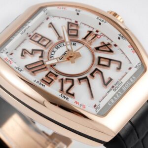 FRANCK MULLER VANGUARD V45 CRAZY HOURS BEST REPLICA WATCHES ROSE GOLD CASE WHITE DIAL ABF FACTORY 44MM 1 50deee99939ac4f 46