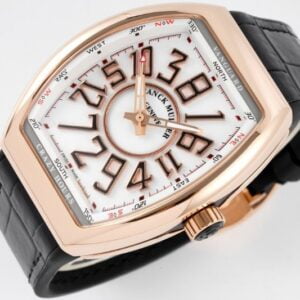FRANCK MULLER VANGUARD V45 CRAZY HOURS BEST REPLICA WATCHES ROSE GOLD CASE WHITE DIAL ABF FACTORY 44MM 2 50deee99939ac4f 47