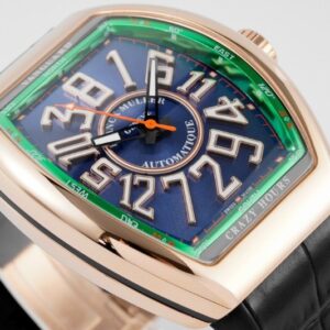 FRANCK MULLER V45 VANGUARD CRAZY HOURS BEST COPIES WATCHES ROSE GOLD CASE BLUE DIAL ABF FACTORY 44MM 1 50deee99939ac4f 55