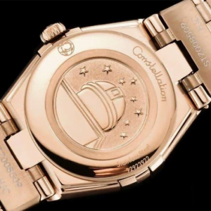 ĐỒNG HỒ NỮ OMEGA CONSTELLATION MẶT XANH DÂY HỒNG REPLICA 25MM 2 dong ho nu omega constellation mat trang day hong replica 25mm 4 1
