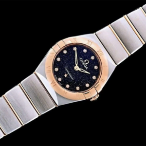 ĐỒNG HỒ NỮ OMEGA CONSTELLATION MẶT XANH DÂY THÉP REPLICA CAO CẤP 25MM 1 dong ho nu omega constellation mat xanh day thep replica 25mm 1