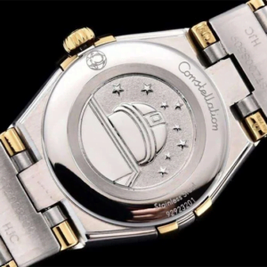 ĐỒNG HỒ NỮ OMEGA CONSTELLATION MẶT XANH DÂY TRẮNG REPLICA 25MM 3 dong ho nu omega constellation mat xanh day trang replica 25mm 5