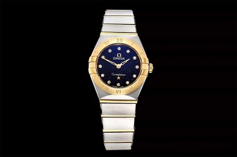 dong-ho-nu-omega-constellation-mat-xanh-day-trang-replica-25mm dong ho nu omega constellation mat xanh day trang replica 25mm