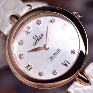 ĐỒNG HỒ NỮ OMEGA DE VILLE DÂY DA BÒ REPLICA 27,4MM 2 dong ho nu omega de ville day da bo replica 274mm 2