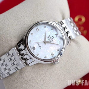 ĐỒNG HỒ NỮ OMEGA DE VILLE DÂY THÉP KHÔNG GỈ REPLICA 32.7MM 1 dong ho nu omega de ville day thep replica 32 7mm 1