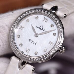 ĐỒNG HỒ NỮ OMEGA DE VILLE VỎ THÉP REPLICA 27,4MM 1 dong ho nu omega de ville vo thep replica 274mm 1