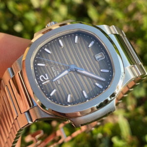 ĐỒNG HỒ NỮ PATEK PHILIPPE NAUTILUS MÀU XÁM 7118/1A-011 REPLICA 35.2MM 2 dong ho nu patek philippe nautilus 7118 1a 011 replica 35 2mm 13