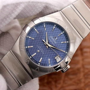 ĐỒNG HỒ OMEGA CONSTELLATION MẶT XANH DÂY THÉP REPLICA 38MM 3 dong ho omega constellation mat xanh day thep replica 38mm 3