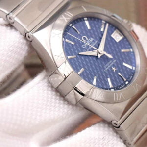 ĐỒNG HỒ OMEGA CONSTELLATION MẶT XANH DÂY THÉP REPLICA 38MM 4 dong ho omega constellation mat xanh day thep replica 38mm 4