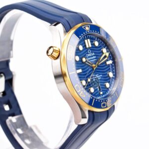 ĐỒNG HỒ OMEGA SEAMASTER MẶT MÀU XANH DÂY CAO SU REPLICA 42MM 6 dong ho omega seamaster mat mau xanh day cao su treplica 42mm 6