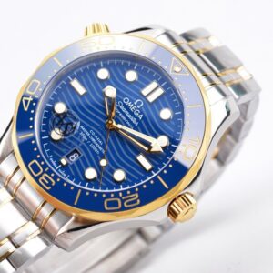 ĐỒNG HỒ OMEGA SEAMASTER MẶT MÀU XANH DÂY THÉP REPLICA 42MM 6 dong ho omega seamaster mat mau xanh day thep replica 42mm 7