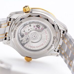 ĐỒNG HỒ OMEGA SEAMASTER MẶT MÀU XANH DÂY THÉP REPLICA 42MM 7 dong ho omega seamaster mat mau xanh day thep replica 42mm 8