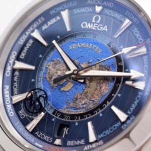 ĐỒNG HỒ OMEGA SEAMASTER MẶT MÀU XANH REPLICA 43MM 5 dong ho omega seamaster mtawj mau xanh replica 435mm 5