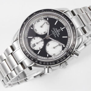 ĐỒNG HỒ OMEGA SPEEDMASTER MÀU ĐEN TRẮNG DÂY THÉP REPLICA 40MM 2 dong ho omega speedmaster mau den trang day thep replica 40mm 2