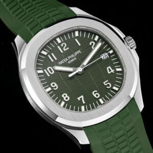 ĐỒNG HỒ PATEK PHILIPPE AQUANAUT DÂY MÀU RÊU 5168G-010 REPLICA 42MM 2 dong ho patek philippe aquanaut day mau reu 5168g 010 replica 42mm 3