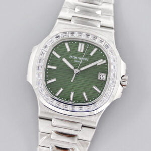 ĐỒNG HỒ PATEK PHILIPPE NAUTILUS 5711/1300A-001 KHẢM KIM CƯƠNG REPLICA 40MM 2 dong ho patek philippe nautilus 5711 1300a 001 kham kim cuong replica 40mm 3