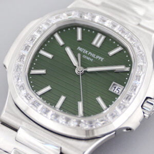 ĐỒNG HỒ PATEK PHILIPPE NAUTILUS 5711/1300A-001 KHẢM KIM CƯƠNG REPLICA 40MM 3 dong ho patek philippe nautilus 5711 1300a 001 kham kim cuong replica 40mm 5