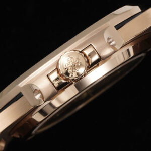 PATEK PHILIPPE NAUTILUS 5711 ROSE GOLD CASE RHINESTONE RUBY GEM COPIES WATCHES 40MM 7 dong ho patek philippe nautilus 5711 vang hong vien da ruby replica 40mm 4