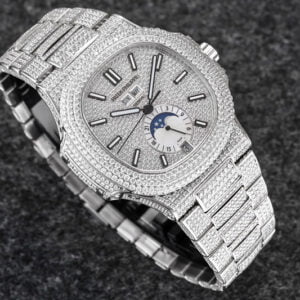 PATEK PHILIPPE NAUTILUS 5726/1A-014 RHINESTONE FULL WATCH BEST REPLICA WATCHES 40MM 2 dong ho patek philippe nautilus 5726 1a 014 full kim cuong replica 40mm 8