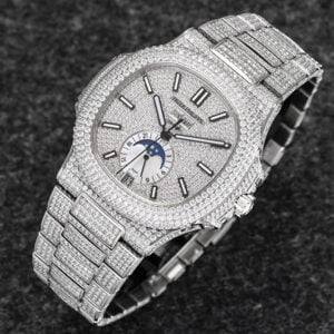 PATEK PHILIPPE NAUTILUS 5726/1A-014 RHINESTONE FULL WATCH BEST REPLICA WATCHES 40MM 1 dong ho patek philippe nautilus 5726 1a 014 full kim cuong replica 40mm 9