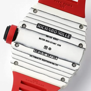 ĐỒNG HỒ RICHARD MILLE RM35-01 RAFA DÂY CAO SU ĐỎ MẶT TRẮNG REPLICA 43M 5 dong ho richard mille rm35 01 rafa day cao su do mat trang replica 43m 5