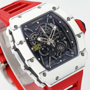 ĐỒNG HỒ RICHARD MILLE RM35-01 RAFA DÂY CAO SU ĐỎ MẶT TRẮNG REPLICA 43M 4 dong ho richard mille rm35 01 rafa day cao su do mat trang replica 43m 7