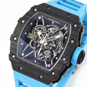 ĐỒNG HỒ RICHARD MILLE RM35-01 RAFA DÂY XANH XANH MẶT ĐEN REPLICA 43M 1 dong ho richard mille rm35 01 rafa mau xanh replica 43m 11