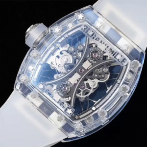 ĐỒNG HỒ RICHARD MILLE RM53-02 TRONG SUỐT DÂY CAO DU TRẮNG REPLICA 44M 3 dong ho richard mille rm53 02 trong suot day cao du trang replica 44m 4