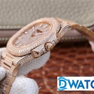 PATEK PHILIPPE NAUTILUS 5711 LUXURY REPLICA WATCHES RHINESTONE ROSE GOLD CASE 40MM 3 ĐỒNG HỒ NAM PATEK PHILIPPE NAUTILUS 5711 ĐÍNH ĐÁ LẤP LÁNH SUPER FAKE 40MM