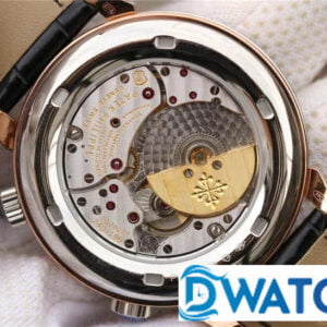 PATEK PHILIPPE GRAND COMPLICATIONS 6102 BLACK DIAL RHINESTONE CASE BLACK LEATHER STRAP 43MM 4 ĐỒNG HỒ NAM PATEK PHILIPPE GRAND COMPLICATIONS 6102 MẶT SỐ ĐEN ĐÍNH ĐÁ 43MM