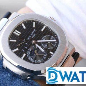 PATEK PHILIPPE NAUTILUS 5712 GOOD IMITATION WATCHES BLACK DIAL LEATHER STRAP PF 40MM 6 ĐỒNG HỒ NAM PATEK PHILIPPE NAUTILUS 5712 MẶT TRÒN DÂY DA LỊCH LÃM PF 40MM