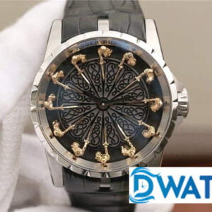Đồng Hồ Nam Roger Dubuis Hiệp Sĩ Bàn Tròn Dây Da RDDBEX0495 Replica 11 45mm