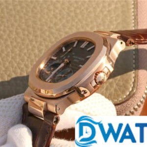 PATEK PHILIPPE NAUTILUS 5712 BROWN LEATHER STRAP ROSE GOLD CASE REPLICA WATCHES PF 40MM 3 ĐỒNG HỒ NAM PATEK PHILIPPE NAUTILUS 5712 DÂY ĐEO ĐỎ FAKE CAO CẤP PF 40MM