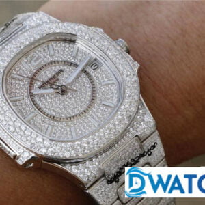 PATEK PHILIPPE NAUTILUS 5724G RHINESTONE FULL BEST COPIES WATCHES 37MM 6 ĐỒNG HỒ NAM PATEK PHILIPPE NAUTILUS 5724G ĐÍNH FULL ĐÁ LẤP LÁNH 37MM