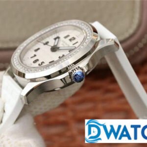 ĐỒNG HỒ PATEK PHILIPPE AQUANAUT 5068 NỮ DÂY CAO SU TRẮNG ĐÍNH ĐÁ 35,6MM 2 ĐỒNG HỒ PATEK PHILIPPE AQUANAUT 5068 NỮ DÂY CAO SU TRẮNG ĐÍNH ĐÁ 35,6MM
